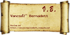 Vancsó Bernadett névjegykártya